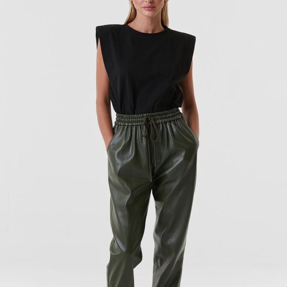 Faux Leather Joggers